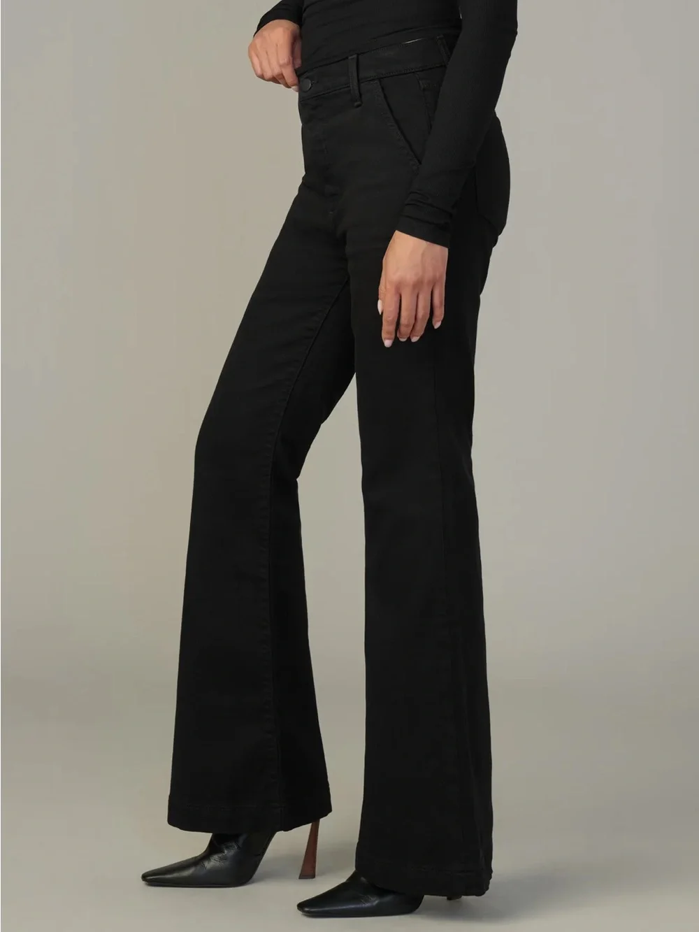 Joe's Jeans Black High-Rise Petite Flare